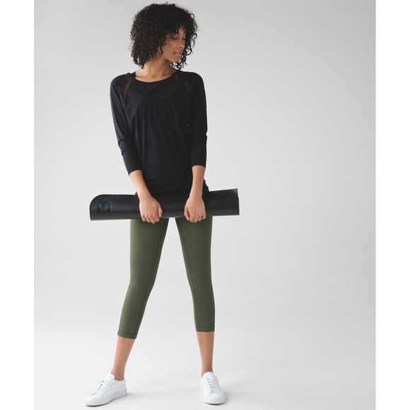 Lululemon  Green Size 4 Weaved Leg Leggings Pants Exercise Compression Women - Picture 4 of 11